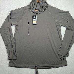 Under Armour Women's gray Heatgear Velocity Twist Hoodie-women’s‎ medium-NWT